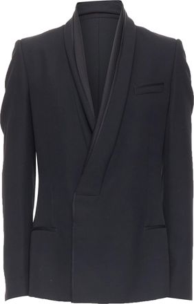 Haider Ackermann Runway fleece wool cotton silk shawl blazer