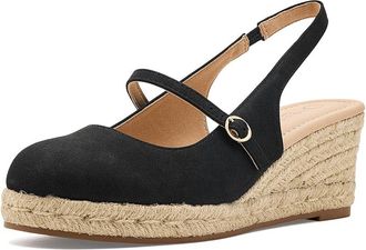 Journee Collection Asmyna Womens Wedge Shoes Black : 6.5 M, Synthetic