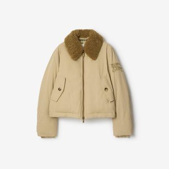 Burberry Shearling Collar Gabardine Jacket