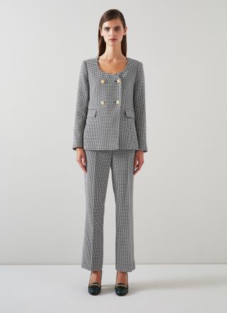 L.k. Bennett Womens Laurie Trousers, Black/Cream - Size 20 UK