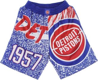 Mitchell & Ness Detroit Pistons Basketbalshorts Sublimated Mesh - Heren - Fitness - Veelkleurig - XL - Polyester - Fitness