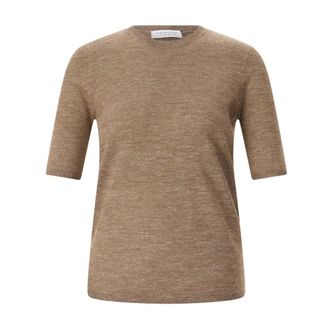 Gabriela Hearst Gebreid shirt met ronde hals - Dames - Truien - Bruin - Maat: S Zijde