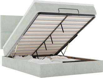 vidaXL Estructura Cama Otomana Colchones Gris Claro 140x190cm