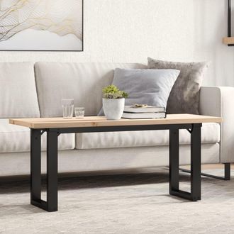 Berkfield Home Coffee Table O-Frame 110x40x45.5 cm Solid Wood Pine & Steel in Brown