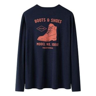 Timberland Shoe Logo Long Sleeves T-Shirt Navy Pink A29FC-433