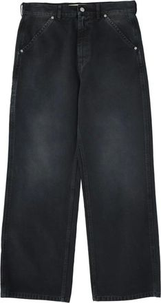 Marni Jeans, Heren, Zwart, S, Katoen, Canvas Broek met Vlagpatch