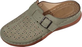 Generic Ladies Slip On Sandals Lightweight Casual Low Wedge Heel Sandals Solid Color Stylish Classic Breathable Comfortable Orthotic Slides Summer Beach