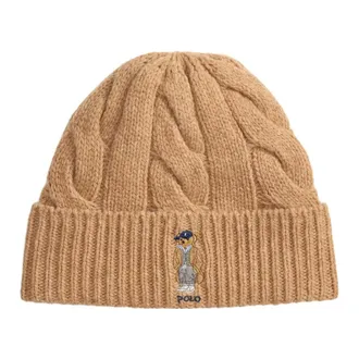 Polo Ralph Lauren Beanies, male, Brown, Size: ONE SIZE Classic Camel Hat