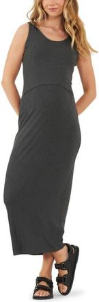 Ripe Rib Maxi Nursing Dress in Charcoal Marle at Nordstrom, Size X-Small Au