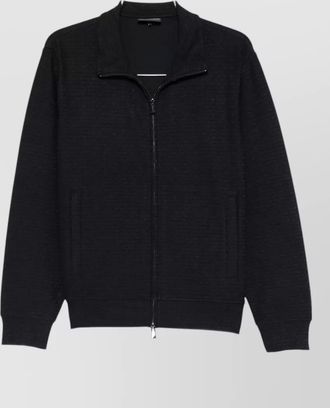 Emporio Armani cotton blend sweatshirt high collar zip