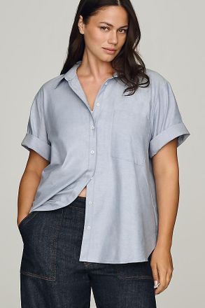 Maeve Short Sleeve Yoke Shirt Top