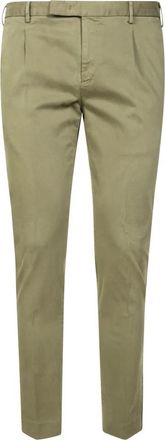 PT01 Elegante Geplooide Broek - Heren - Slim Fit Broeken - Groen - L - Broeken