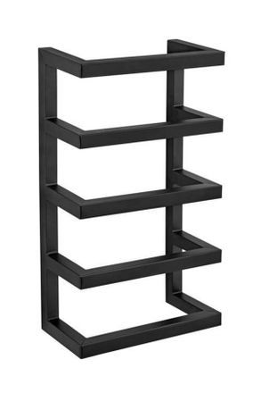 WENKO Handtuchhalter, Schwarz, Metall, eckig, 24x42x12 cm, Badezimmer, Badezimmerausstattung, Handtuchhalter