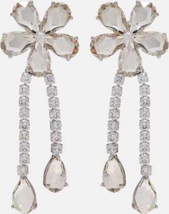 Self Portrait Crystal-embellished drop earrings