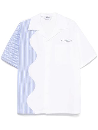 Msgm stripe-detail shirt - men - Cotton - 40 - White