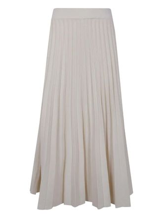 Blugirl pleated midi skirt - women - Viscose - M - Neutrals
