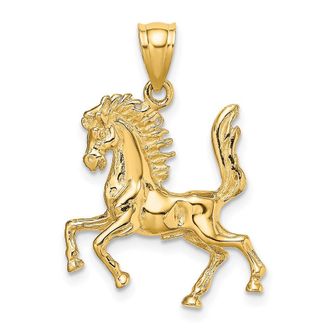 Diamond2Deal 10k Yellow Gold 3-D Horse Charm