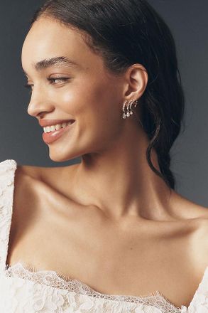 Nadri Triple Illusion Hoop Drop Earrings
