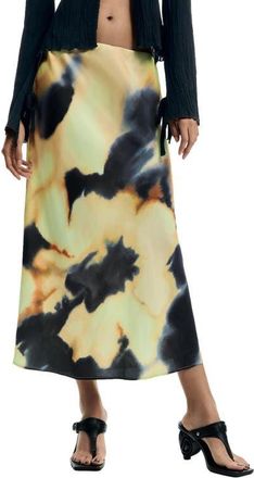 Desigual A-Line Midi Skirt in Black at Nordstrom, Size X-Large