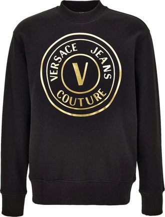 Versace Jeans Couture Felpa con stampa logo - Nero