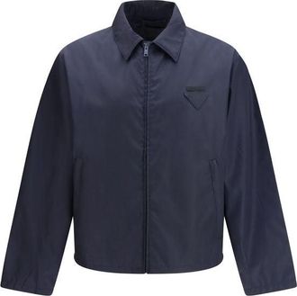 Prada Blauwe Nylon Shell Jas