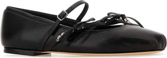 Jimmy Choo London Womens Loli Ballerina Black Leather Salpa