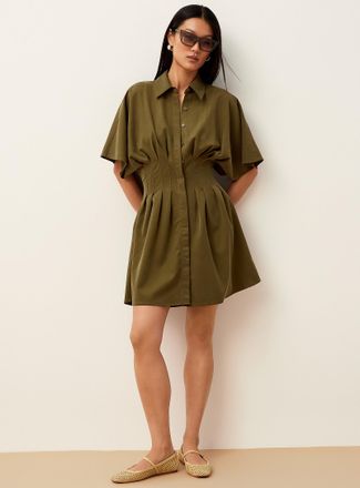 Icone Womens Pleated cinched minidress