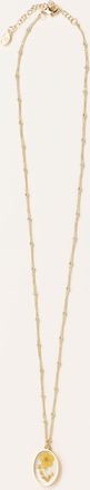 Fat Face FatFace Pressed Flower Necklace in Yellow