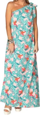 BuddyLove Goddess One Shoulder Maxi Dress In Hibiscus Print
