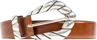 Iro twisted-buckle leather belt - Brown
