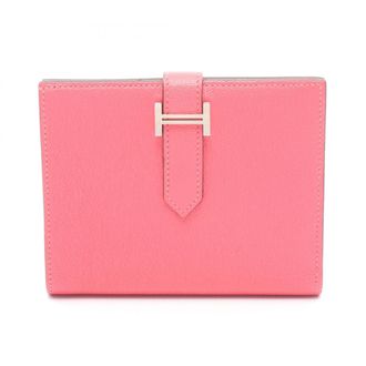 Herm&egrave;s Pink Chevre Leather Wallet (Bi-Fold) (Pre-Owned)