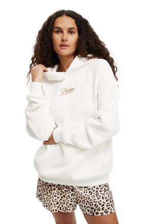 Cotton On Womens Graphic Fleece Hoodie in Beckley House White at Nordstrom, Size X-Large