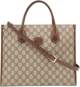 Gucci Pre-owned Vintage GG Supreme Tote Bag - Dames - Vintage Shopper - Beige - ONE Size - Vintage