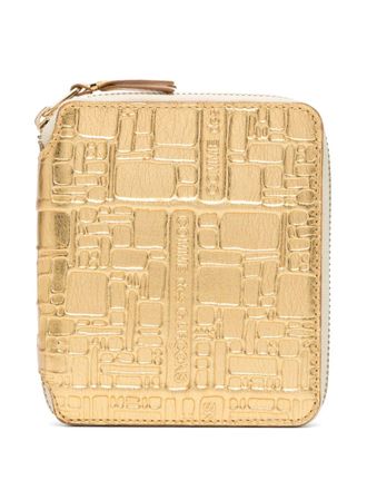 Comme Des Garçons logo-embossed zip wallet - Gold