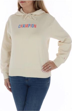 Champion Beige Bedrukte Hoodie Sweatshirt - Dames - Hoodies - Beige - S - Katoen - Hoodies & sweatvesten