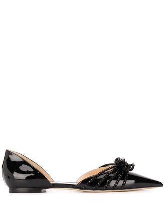 Jimmy Choo London Kaitence ballerina shoes - women - Leather/Leather/Leather - 36 - Black