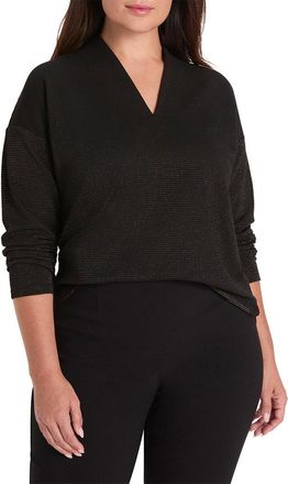 Nic+Zoe Nic+Zoe Plus Sparkle Stripe Everyday Top