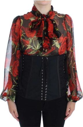 Dolce & Gabbana Corset Taille Riem - Dames - Blouses - Zwart - 2XS - Nylon - Overhemden
