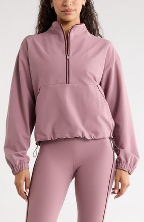 Zella Piped Half Zip Pullover in Purple Shake at Nordstrom, Size X-Large