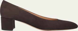Gianvito Rossi 45mm Piper Suede Pointed-Toe Pumps