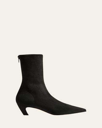 Khaite 40mm Arizona Leather Ankle Boots