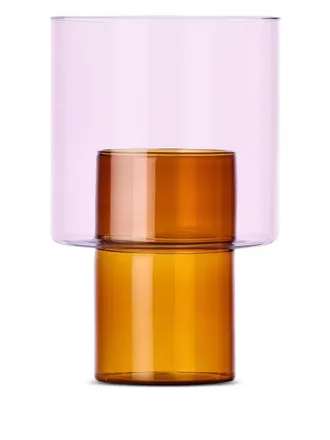 Ichendorf stacked cylinder vase (13cm) - unisex - glass - One Size - Pink