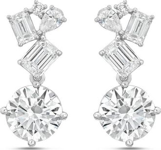 Diana M. Jewels 14KT WHITE GOLD LAB GROWN DIAMOND FASHION EARRINGS WEIGHING 8.00 CTS TW