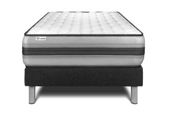 VITALIT Vitalit - Base Tapizada Negro + Colch&oacute;n Con Muelles Y Viscoel&aacute;stica 90 X 200