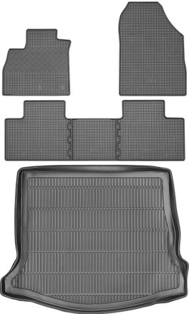 OEM Renault Grand Scenic Iv Minivan A Partir De 2016 Set - Alfombrillas De Goma Para Coche + Alfombrilla Para Maletero