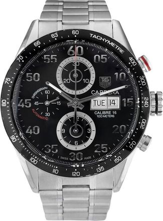 Tag Heuer Pre-owned Tag Heuer Carrera Chronograph Automatic Black Dial Mens Watch CV2A10.BA0796