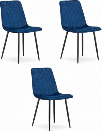 OEM Silla Tur&iacute;n - Terciopelo Azul Marino X 3