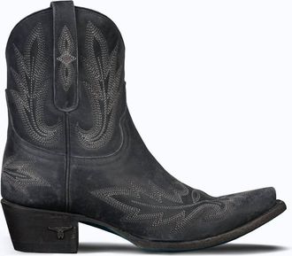 Lane Boots Womens Lexington Western Bootie In Distressed Black