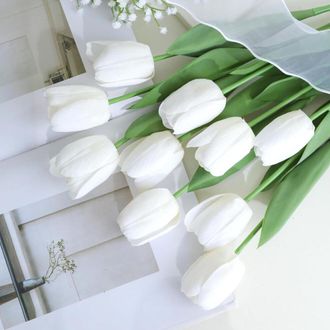 OEM 10 Tulipanes Artificiales De Seda Color Rosa Claro, Ideales Para Jarrones, Bodas, Fiestas Y Decoraci&oacute;n Del Hogar Y La Oficina