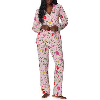 Bedhead Pajamas Print Stretch Organic Cotton Pajamas in Sunlit Flora at Nordstrom, Size X-Large